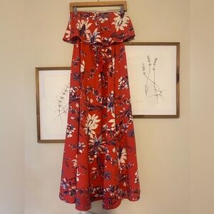 Japna Fuschia Floral Maxi Dress Size Small